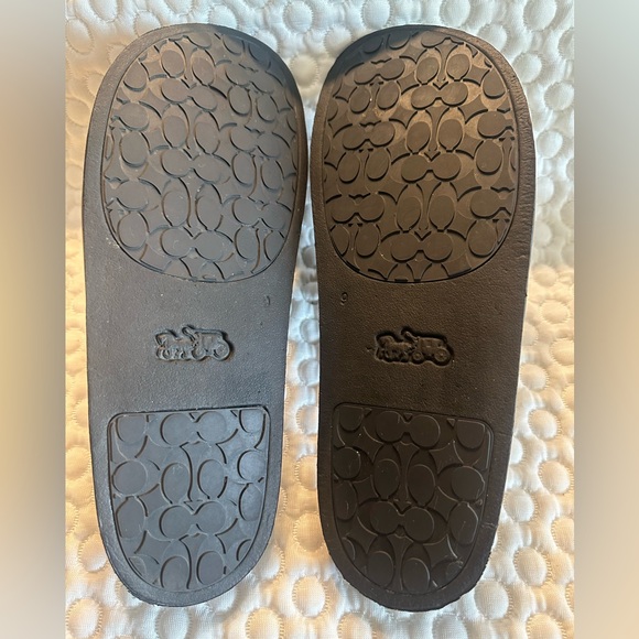 Coach Leatherware Men’s Rexy & Carriage Black Logo Slides Sandals Size 9 D - Picture 3 of 11